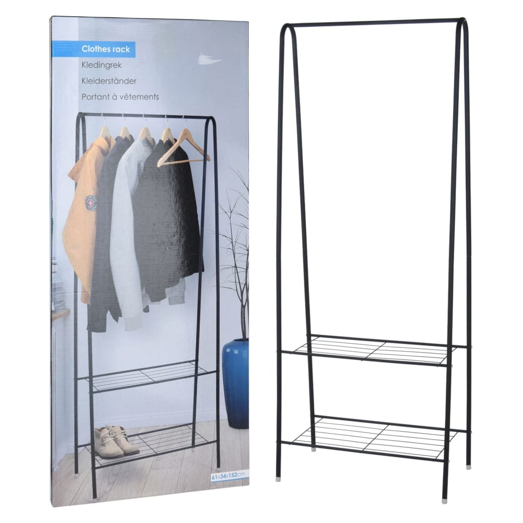 Opbergoplossingen kledingrek met 2 lagen 61x34x152 cm
