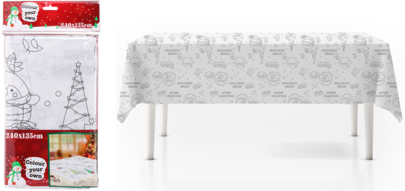 Kerst kleur je eigen tafelkleed 240x135cm