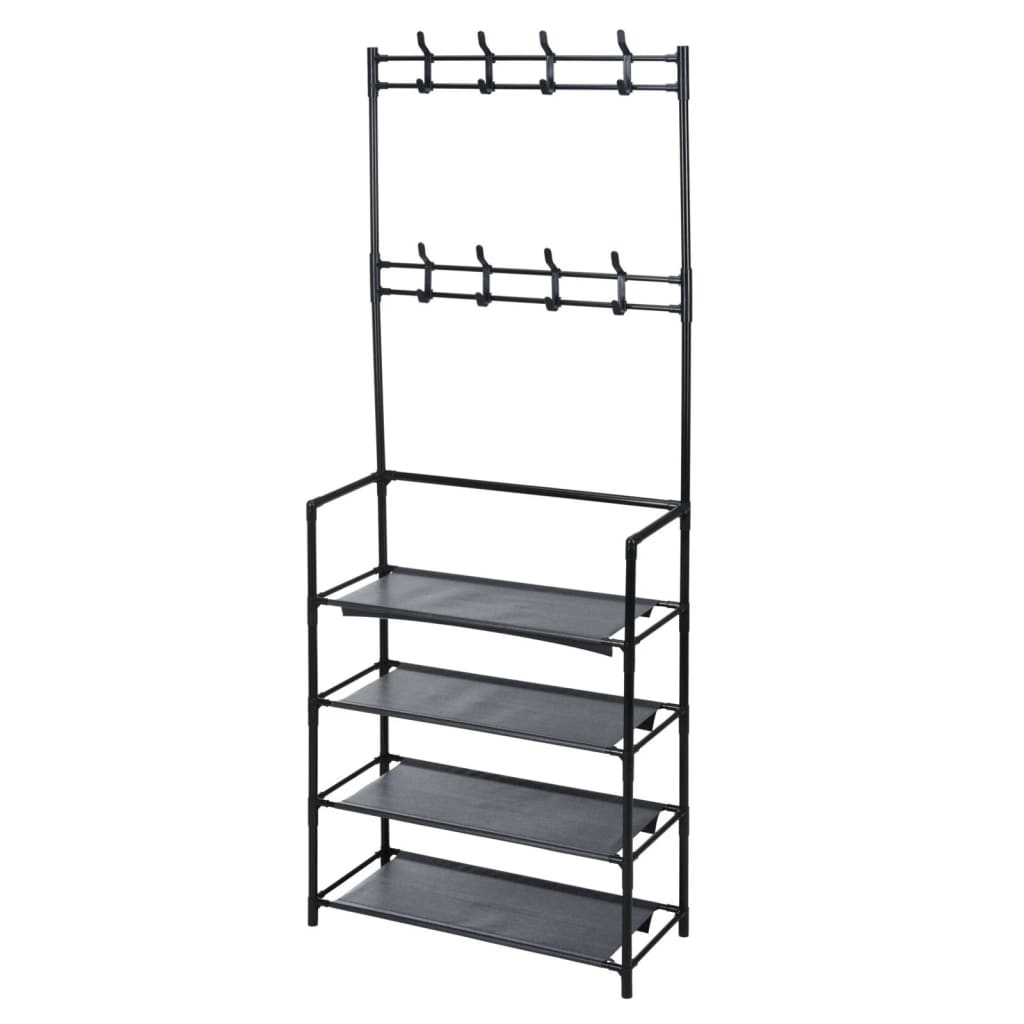 Opbergoplossingen kledingrek met 4 planken 60x26x155 cm