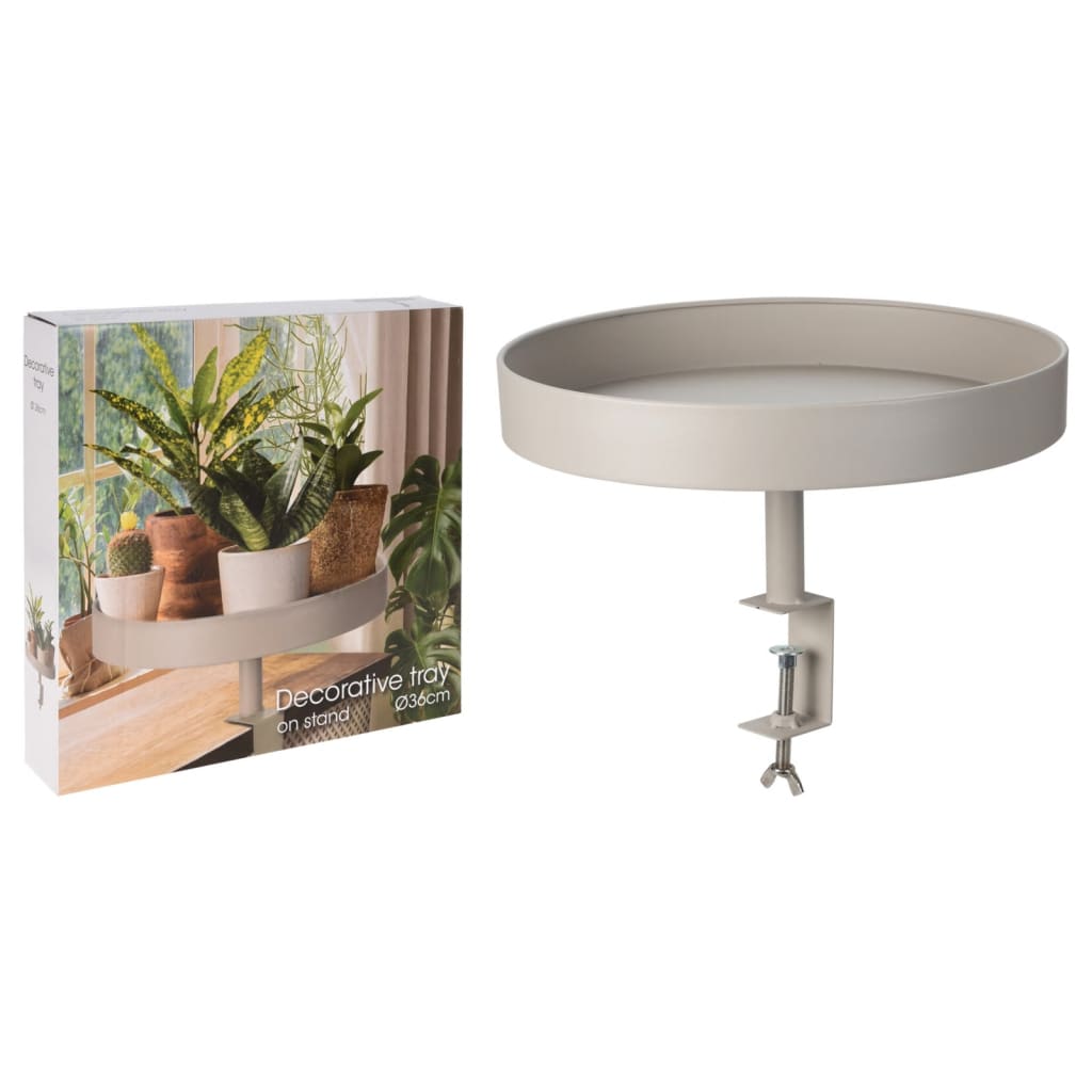 HS Collection HS Collection Dienblad met klem decoratief 36x26 cm zandkleurig