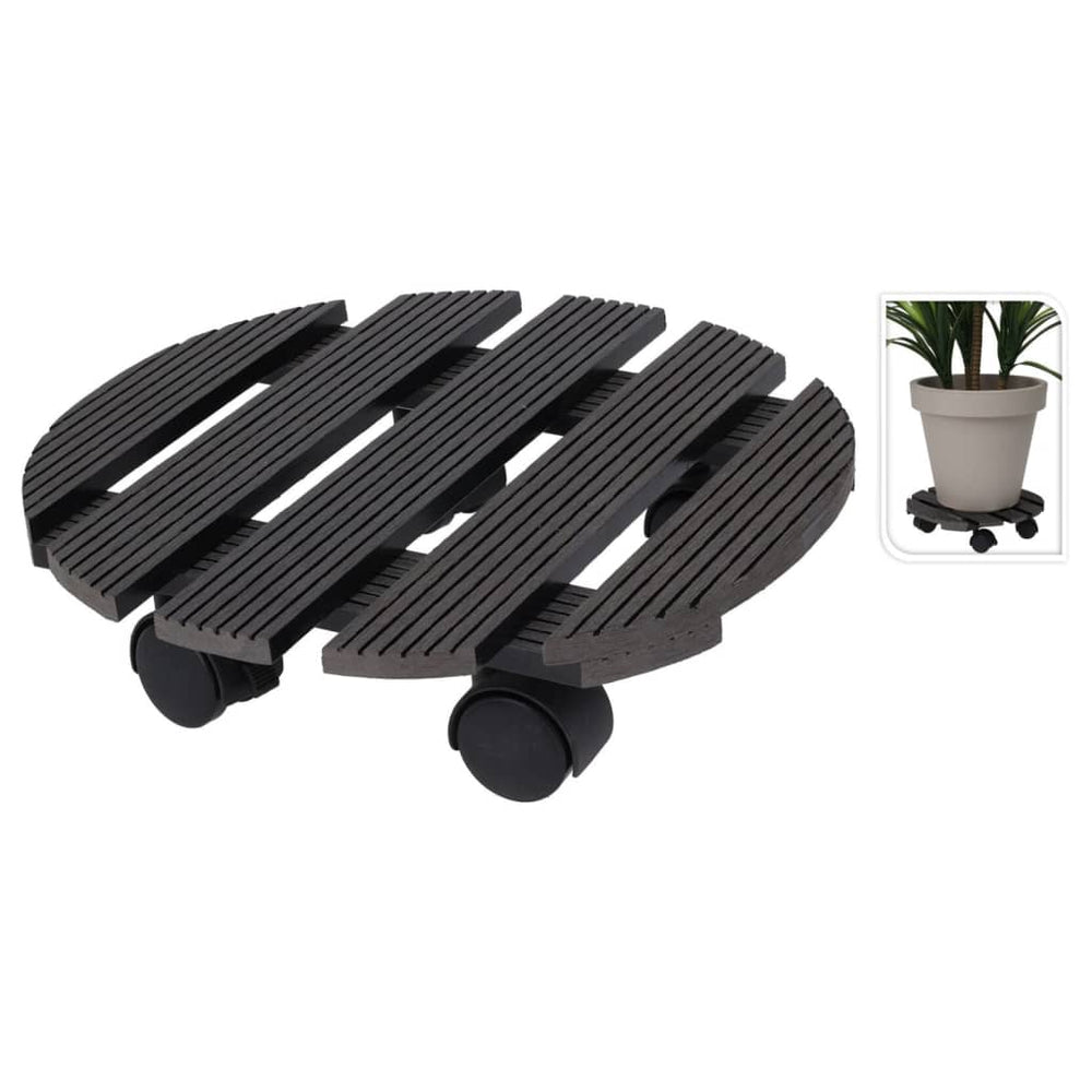 ProGarden ProGarden Plantenrolley rond 29 cm grijs