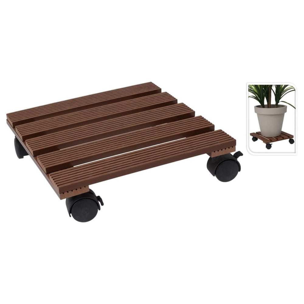 ProGarden ProGarden Plantenrolley vierkant 29x29 cm bruin