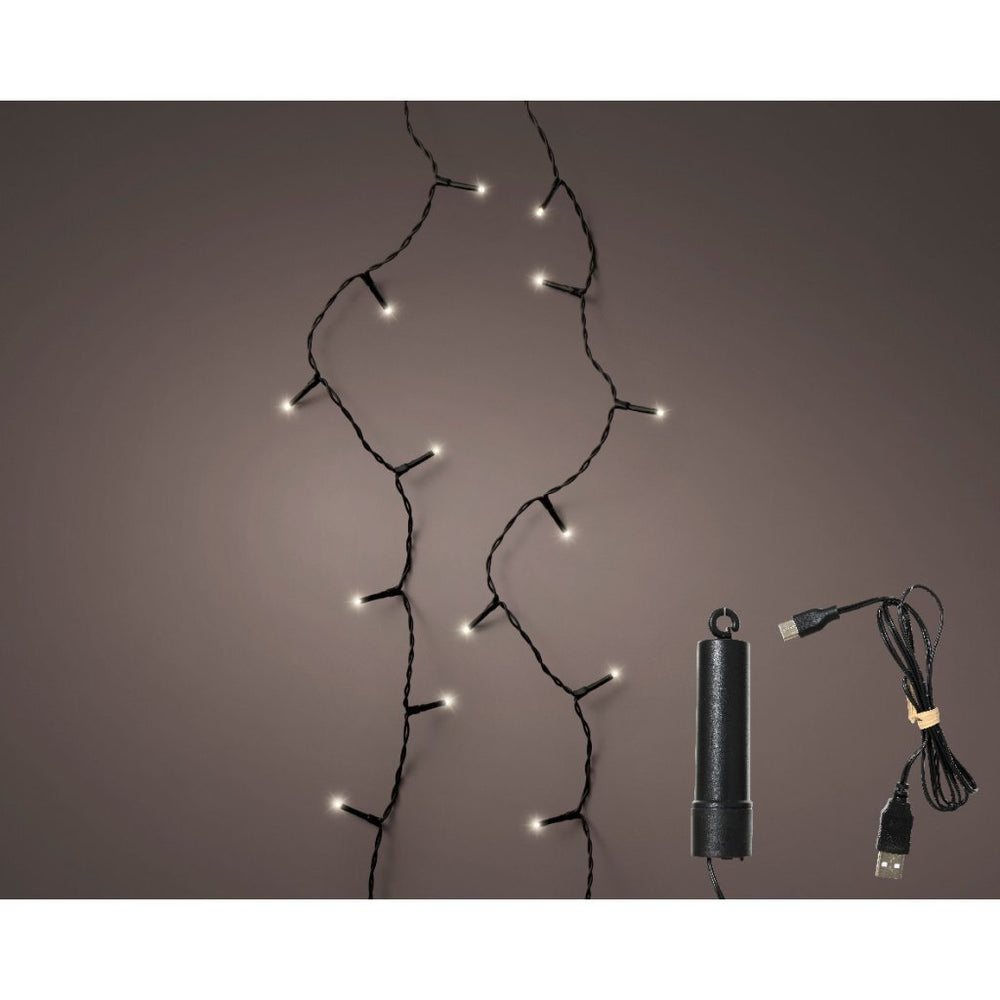 Lumineo led duracharge basic lights + twinkel effect ip44 zwart