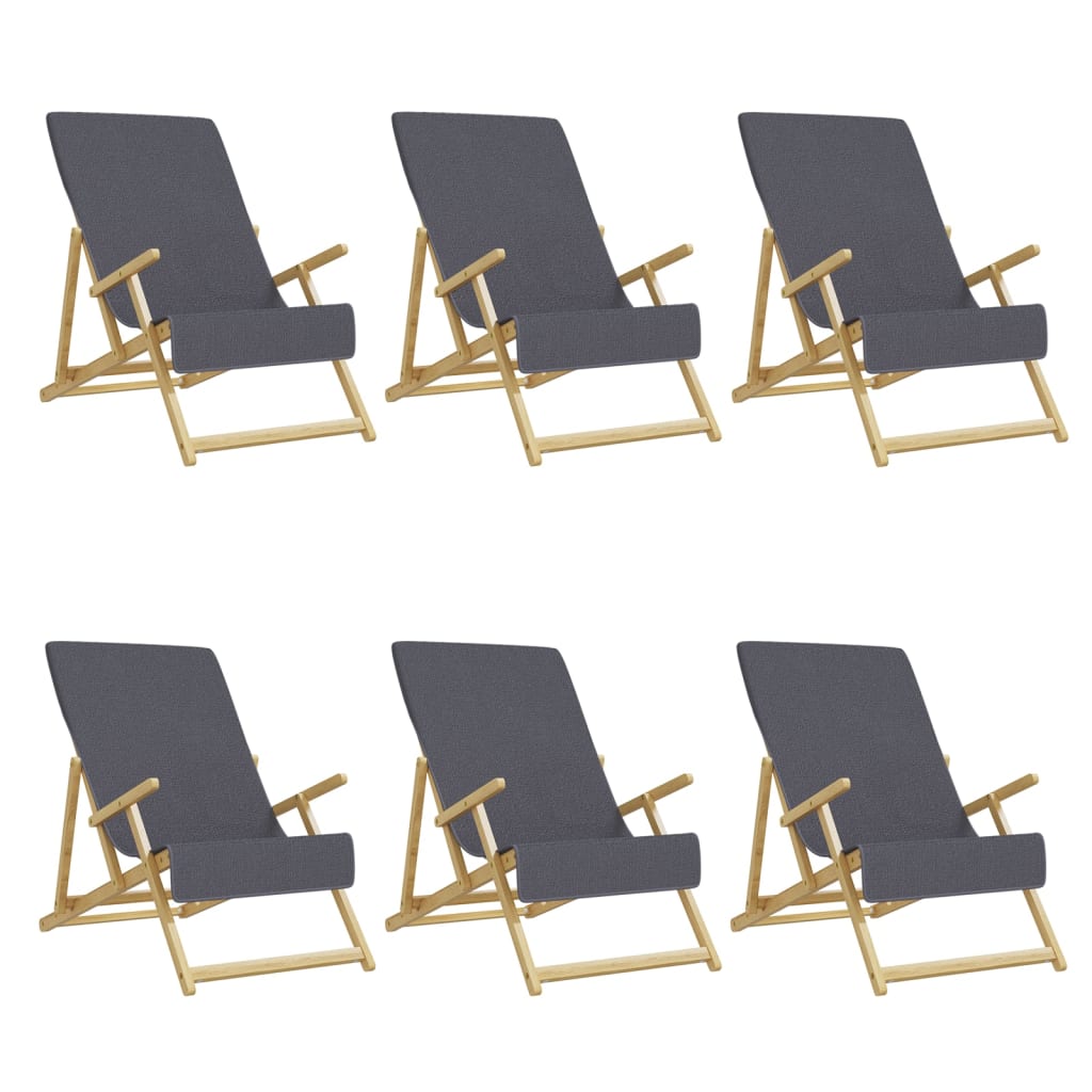 Vidaxl strandhanddoeken 6 st 400 g m² 60x135 cm stof antracietkleurig