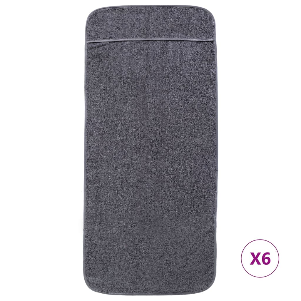 Vidaxl strandhanddoeken 6 st 400 g m² 60x135 cm stof antracietkleurig
