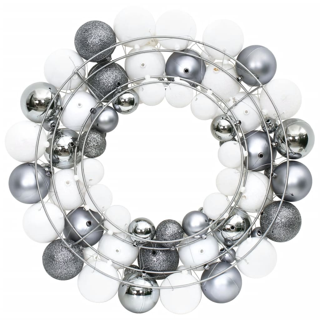 VidaXL Kerstkrans 45 cm polystyreen wit en grijs