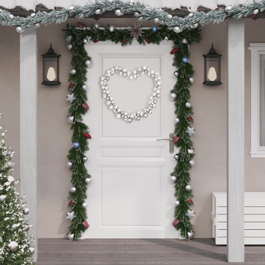 VidaXL Kerstslingerballen 175 cm polystyreen zilverkleurig