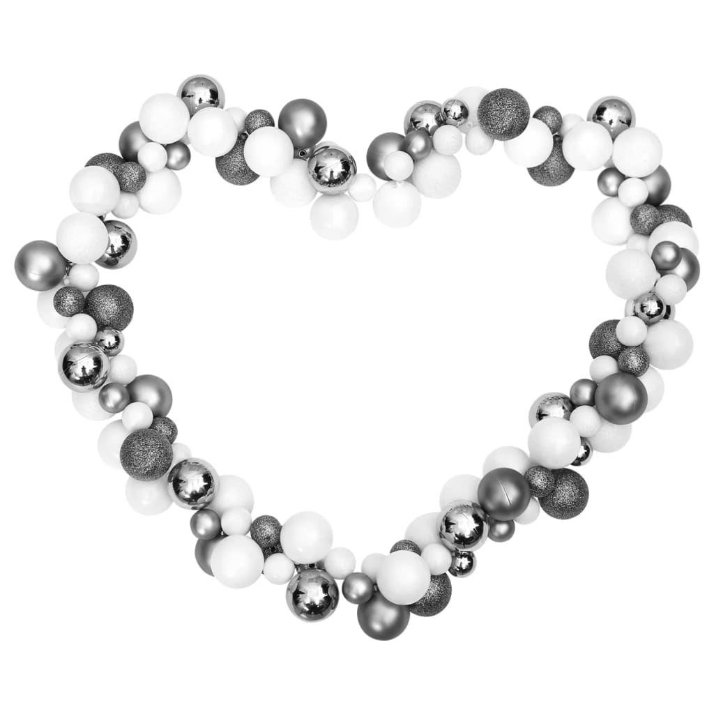 VidaXL Kerstslingerballen 175 cm polystyreen wit en grijs