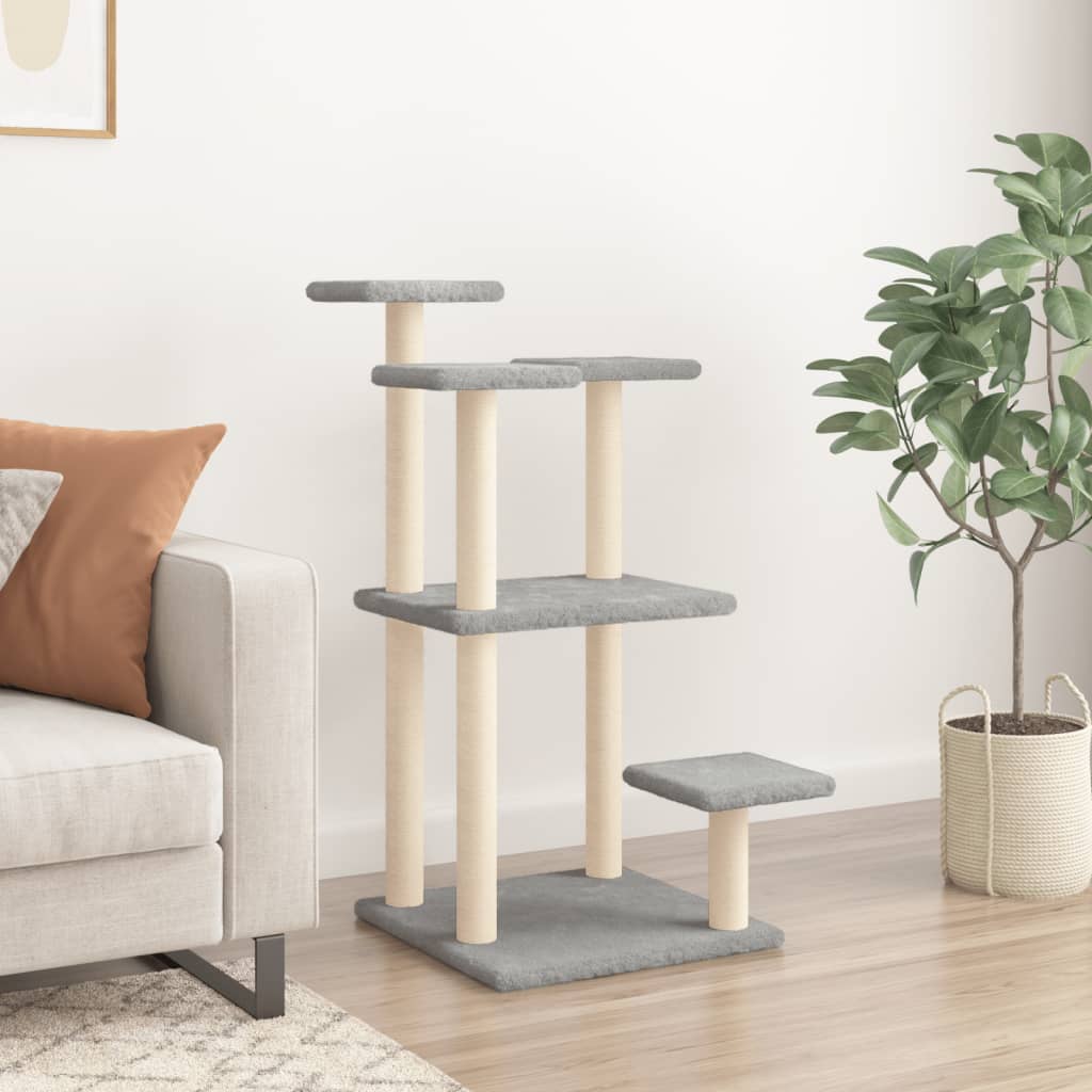 Vidaxl krabpalen met platformen 98,5 cm lichtgrijs