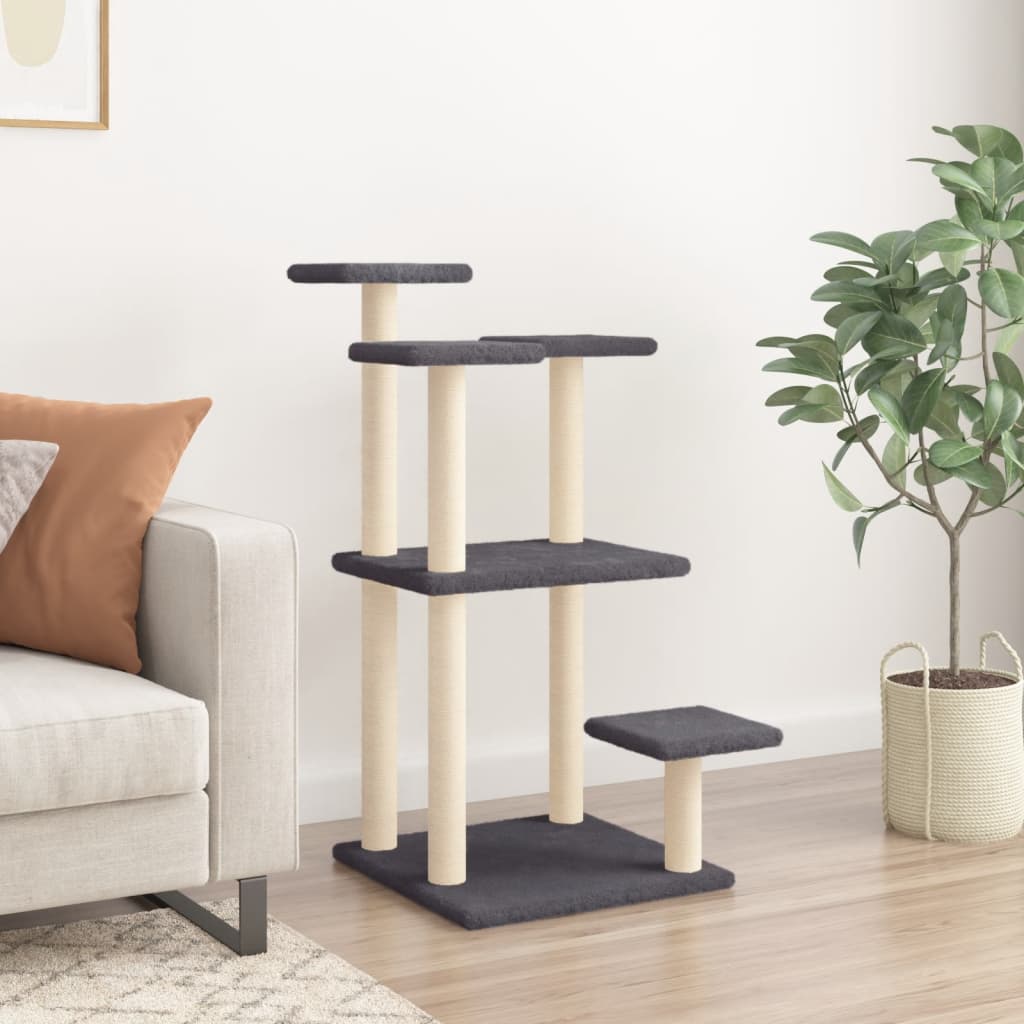 Vidaxl krabpalen met platformen 98,5 cm donkergrijs