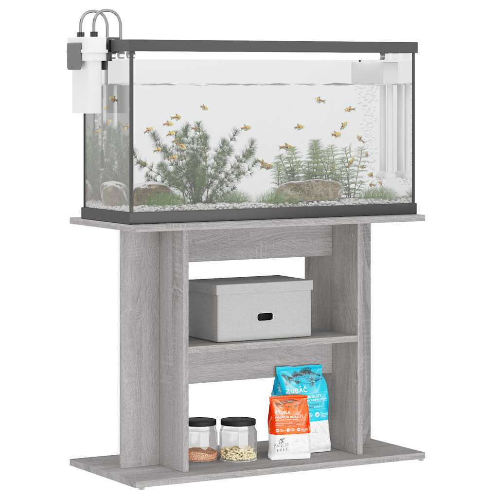 Vidaxl aquariumstandaard sonoma grijs 80x35x60 cm bewerkt hout
