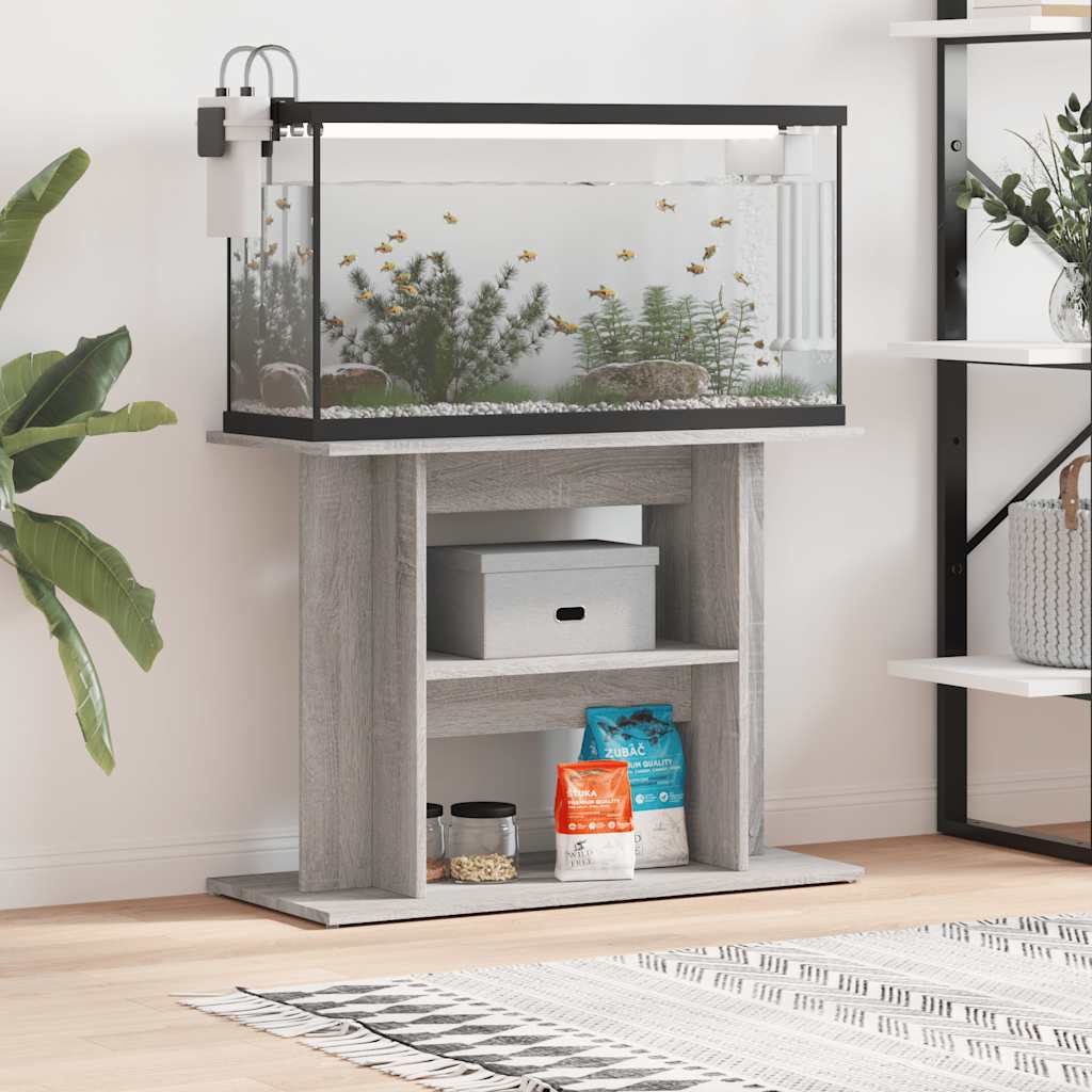 Vidaxl aquariumstandaard sonoma grijs 80x35x60 cm bewerkt hout