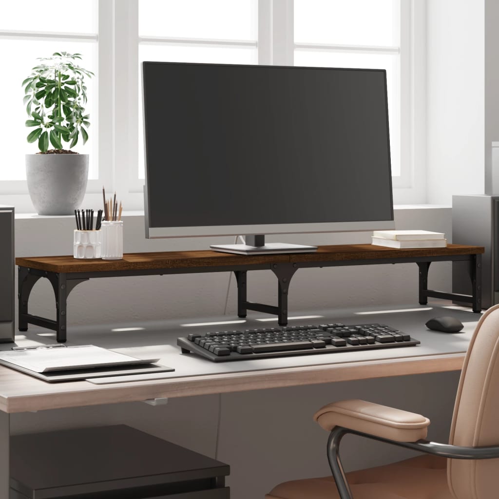 Vidaxl monitorstandaard 105x23x15,5 cm bewerkt hout bruin eikenkleur
