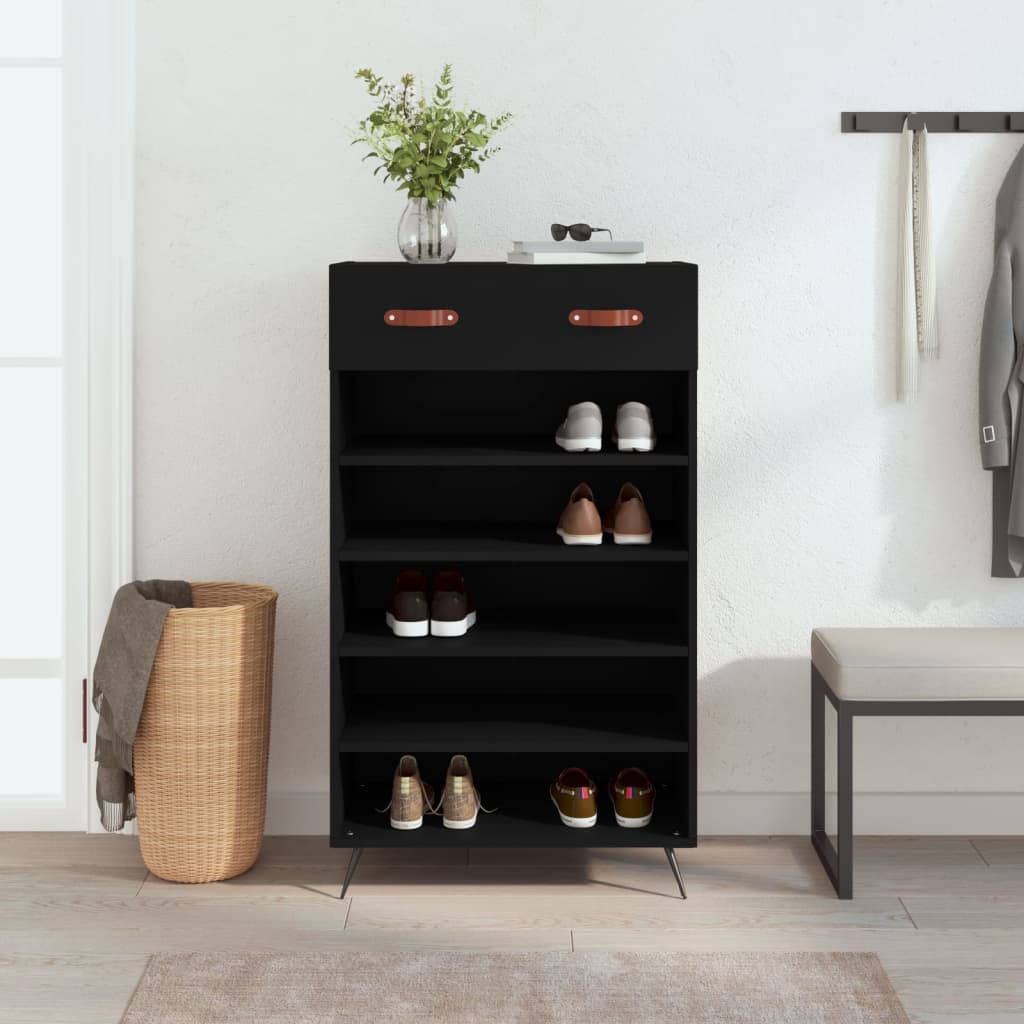 Vidaxl schoenenkast 60x35x105 cm bewerkt hout zwart