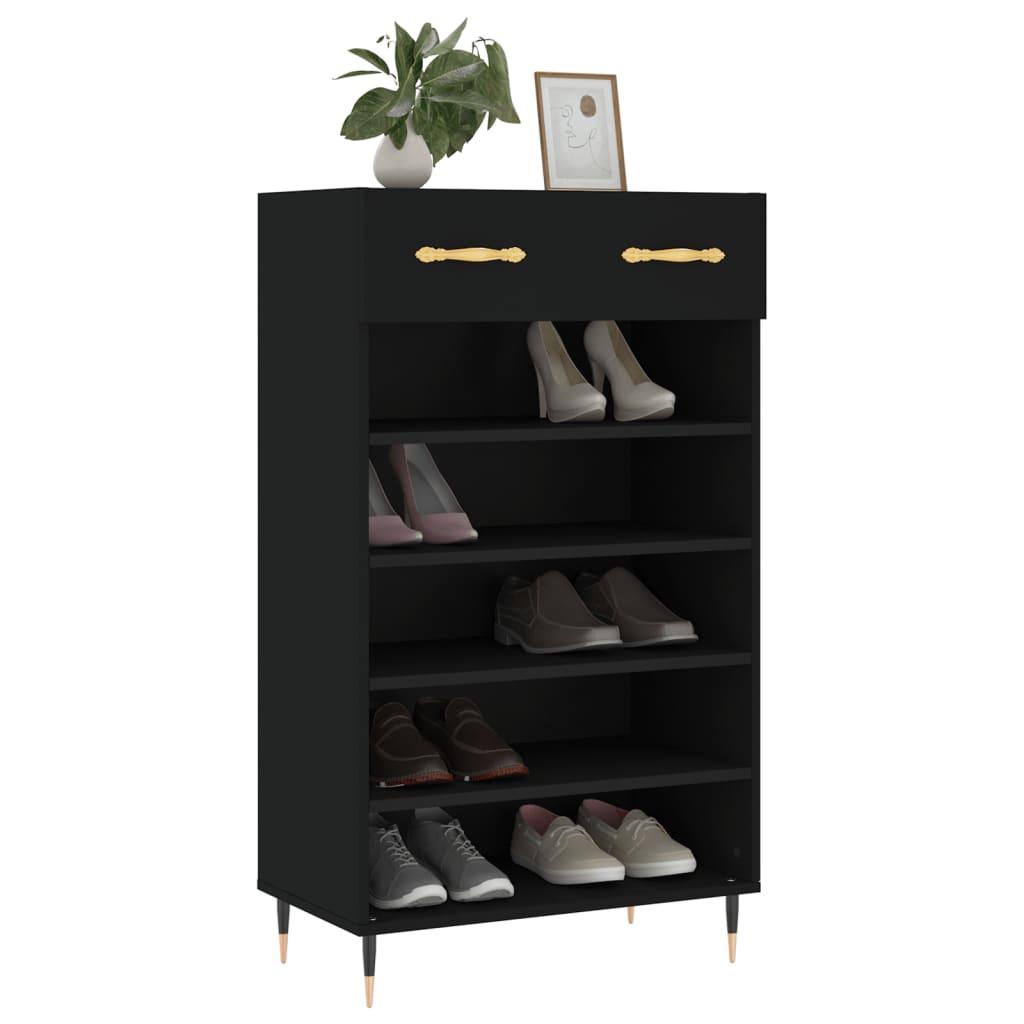 Vidaxl schoenenkast 60x35x105 cm bewerkt hout zwart