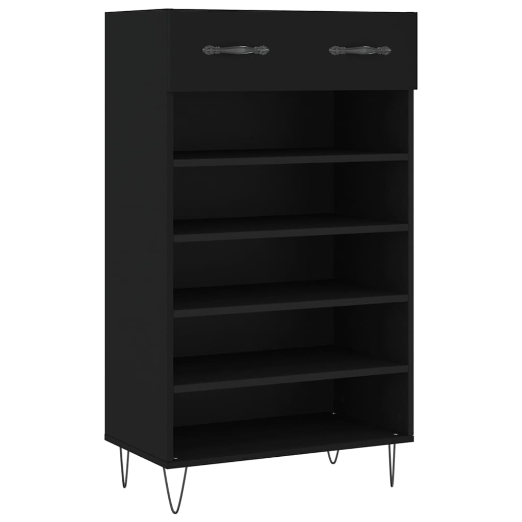 Vidaxl schoenenkast 60x35x105 cm bewerkt hout zwart