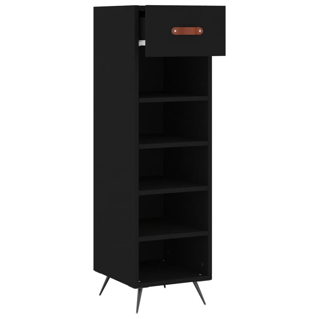 Vidaxl schoenenkast 30x35x105 cm bewerkt hout zwart
