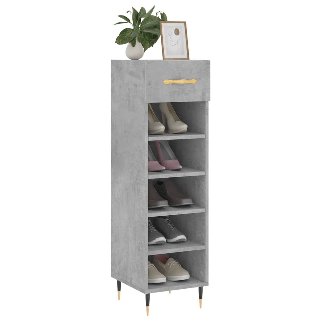 Vidaxl schoenenkast 30x35x105 cm bewerkt hout betongrijs