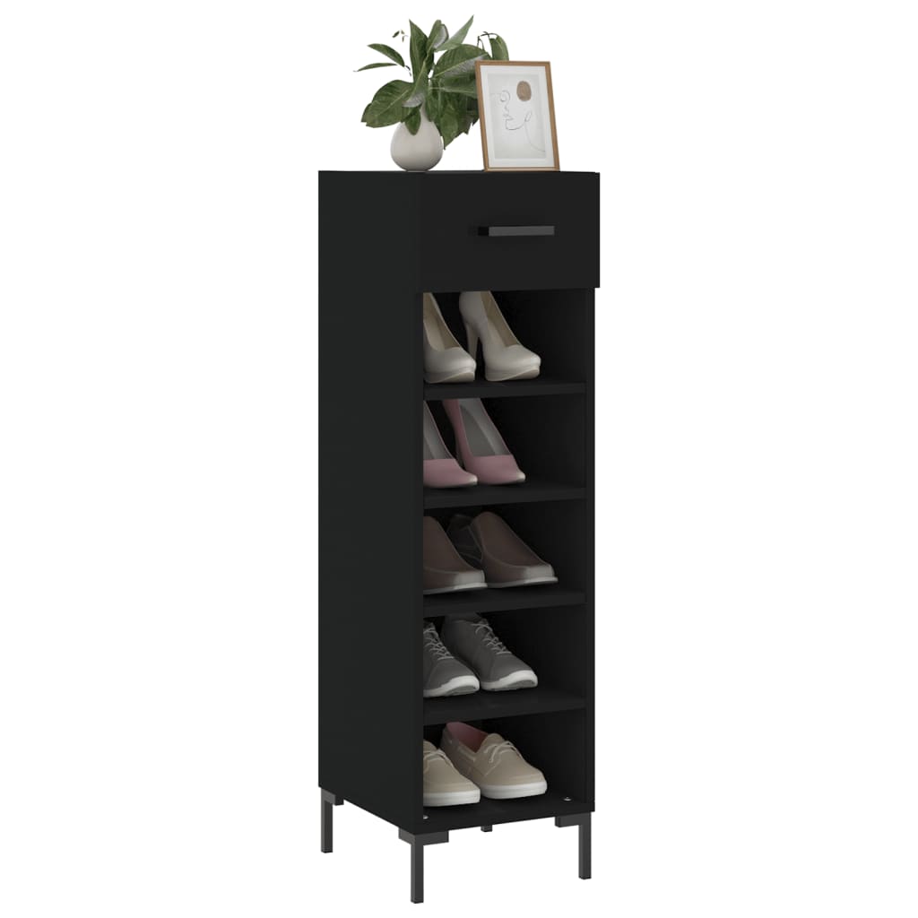 Vidaxl schoenenkast 30x35x105 cm bewerkt hout zwart