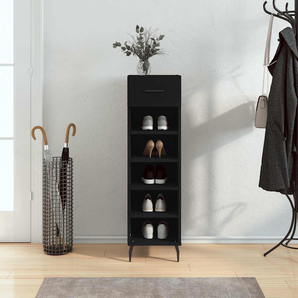 Vidaxl schoenenkast 30x35x105 cm bewerkt hout zwart