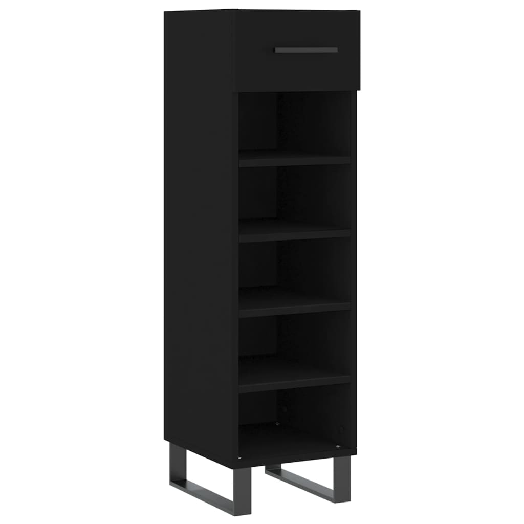 Vidaxl schoenenkast 30x35x105 cm bewerkt hout zwart