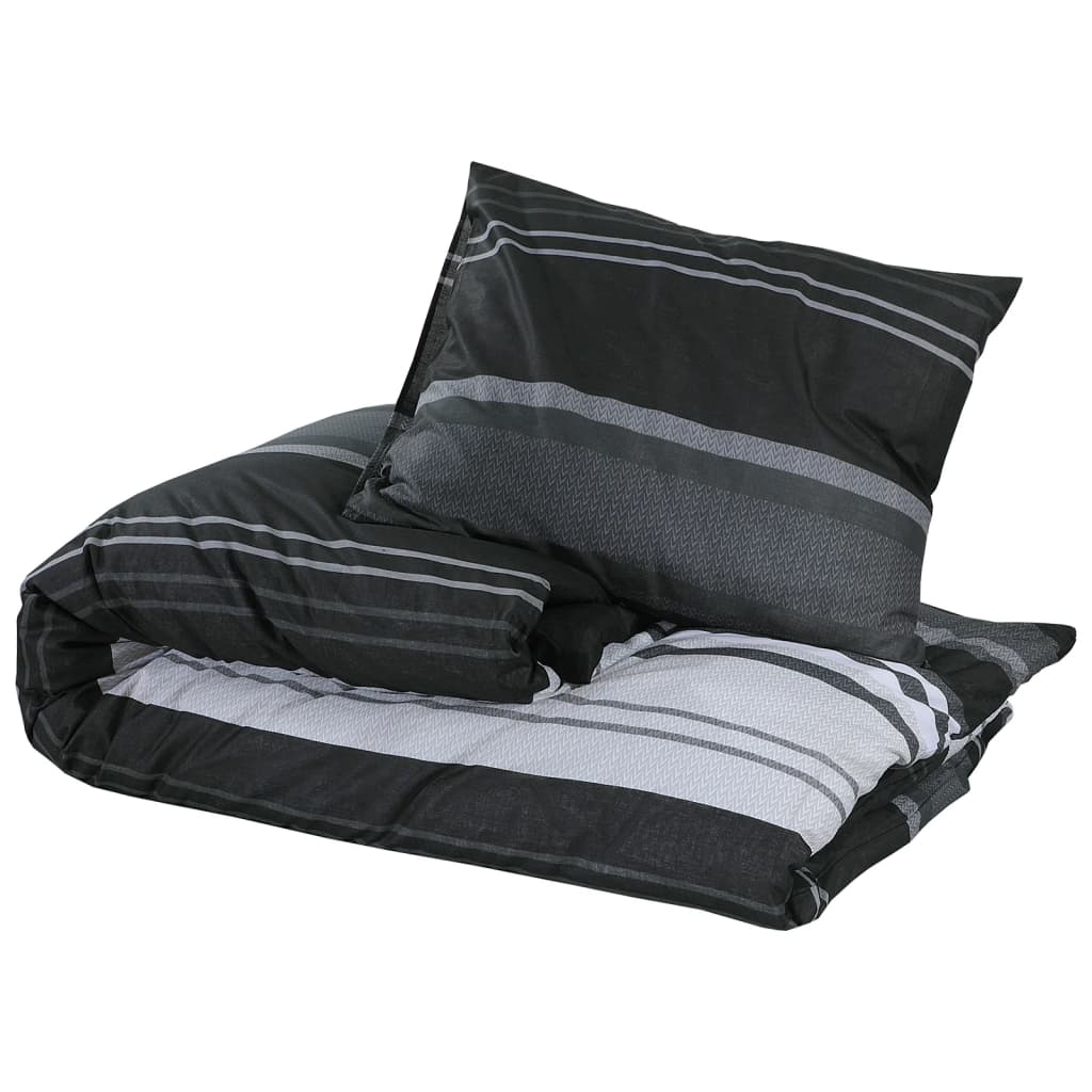 Vidaxl dekbedovertrekset 260x240 cm katoen zwart en wit