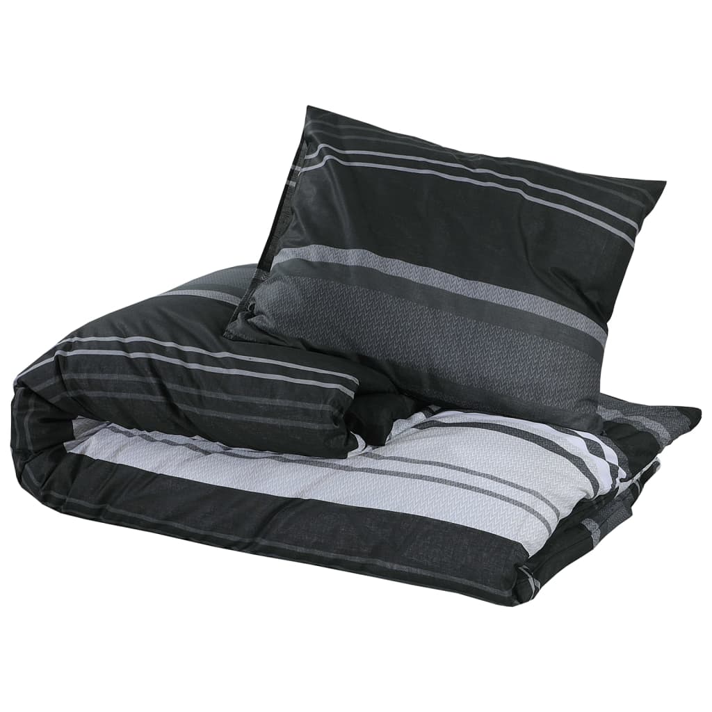 Vidaxl dekbedovertrekset 200x220 cm katoen zwart en wit