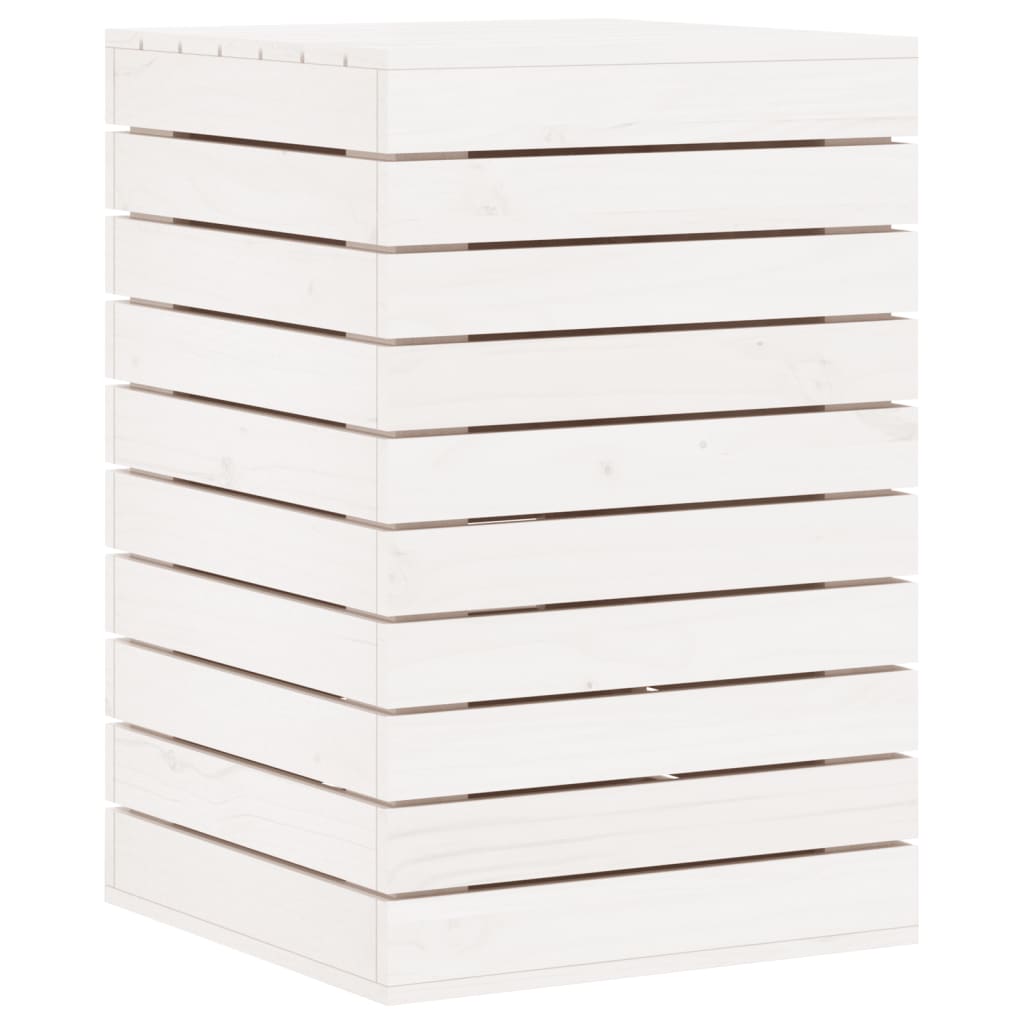 Vidaxl wasmand 44x44x66 cm massief groenhout wit