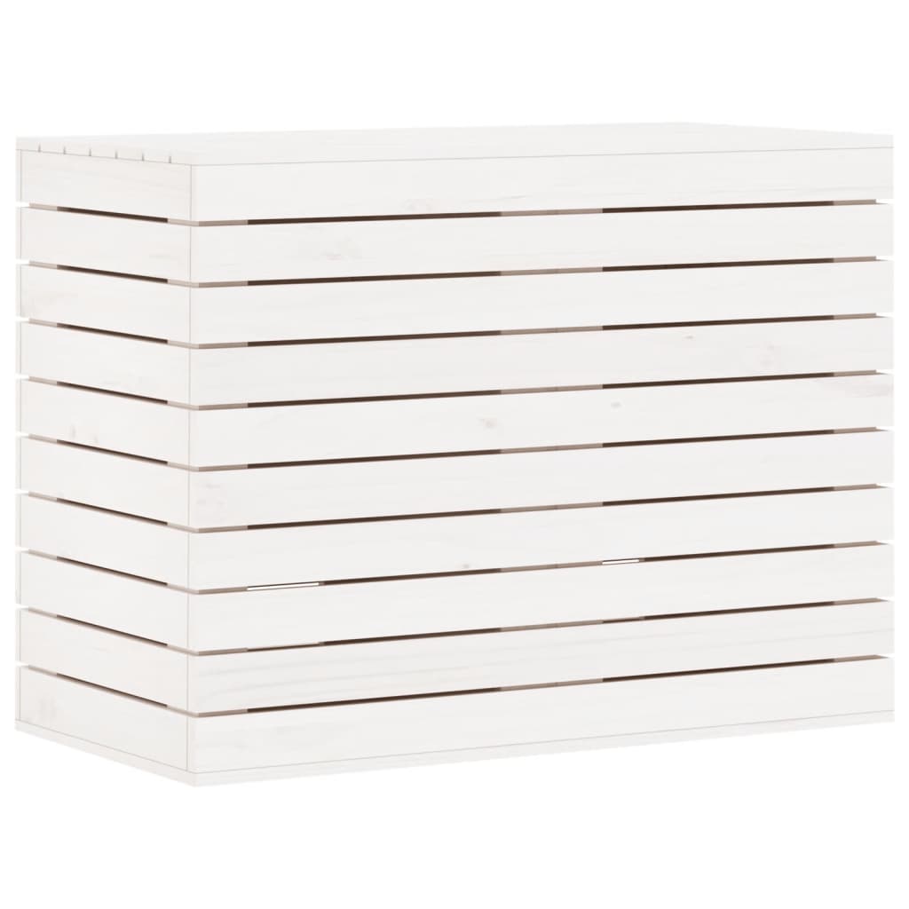 Vidaxl wasmand 88,5x44x66 cm massief groenhout wit
