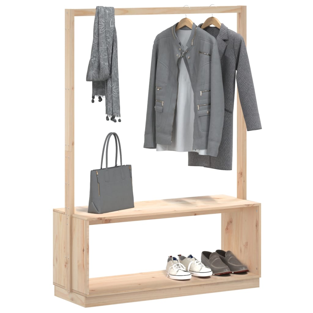 VidaXL Kledingrek schoenenkast 113x40x157,5 cm groenhout honingbruin