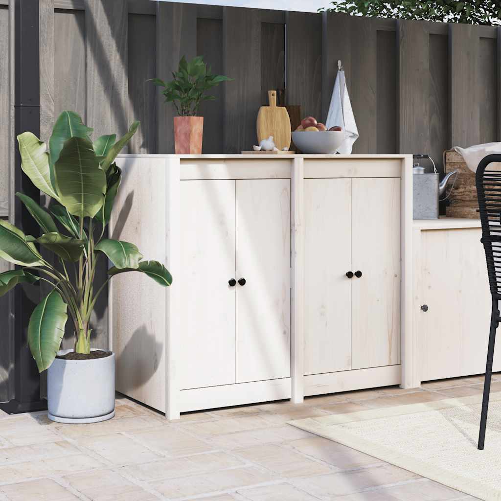 Vidaxl kastdeurtjes voor buitenkeuken 2 st 50x9x82 cm groenhout wit