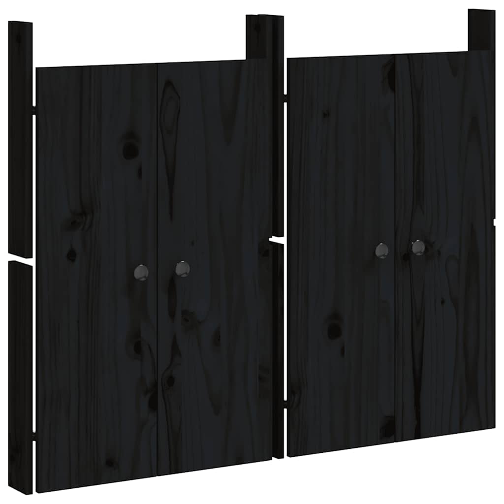 Vidaxl kastdeurtjes voor buitenkeuken 2 st 50x9x82 cm groenenhout zwart