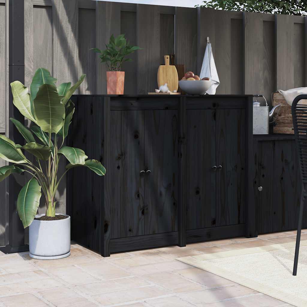 Vidaxl kastdeurtjes voor buitenkeuken 2 st 50x9x82 cm groenenhout zwart