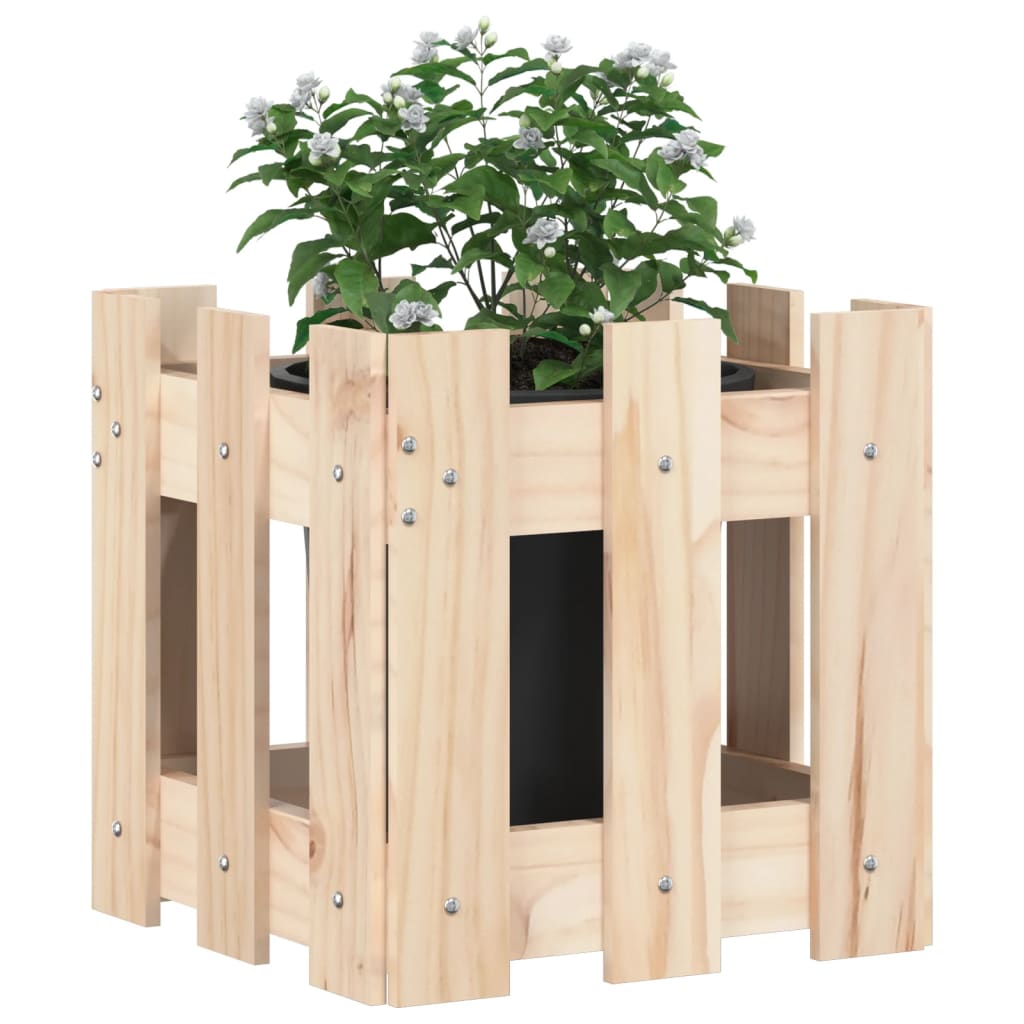 Vidaxl plantenbak met hekontwerp 30x30x30 cm massief groenhout