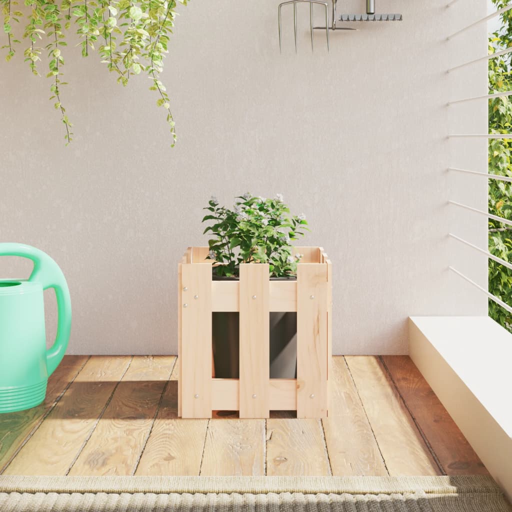 Vidaxl plantenbak met hekontwerp 30x30x30 cm massief groenhout