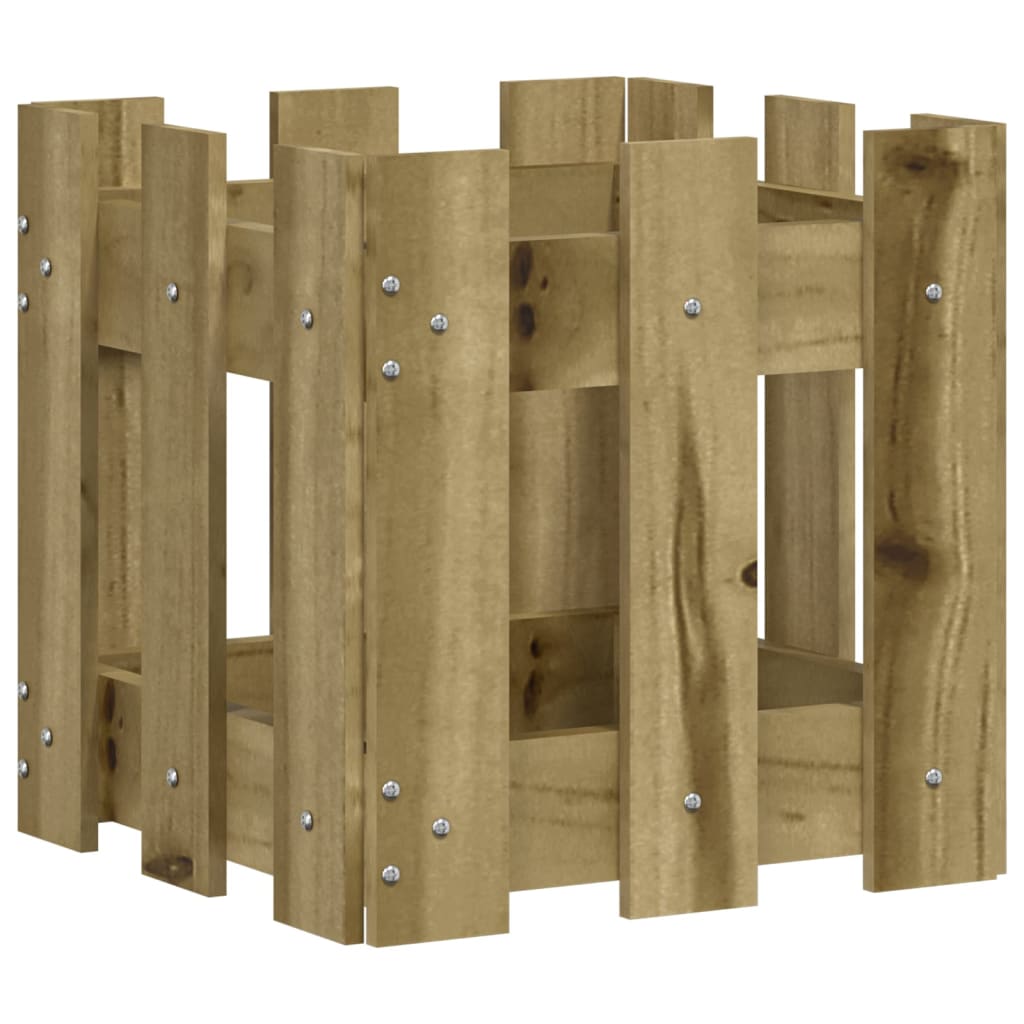 Vidaxl plantenbak met hekontwerp 30x30x30 cm geïmpregneerd groenenhout