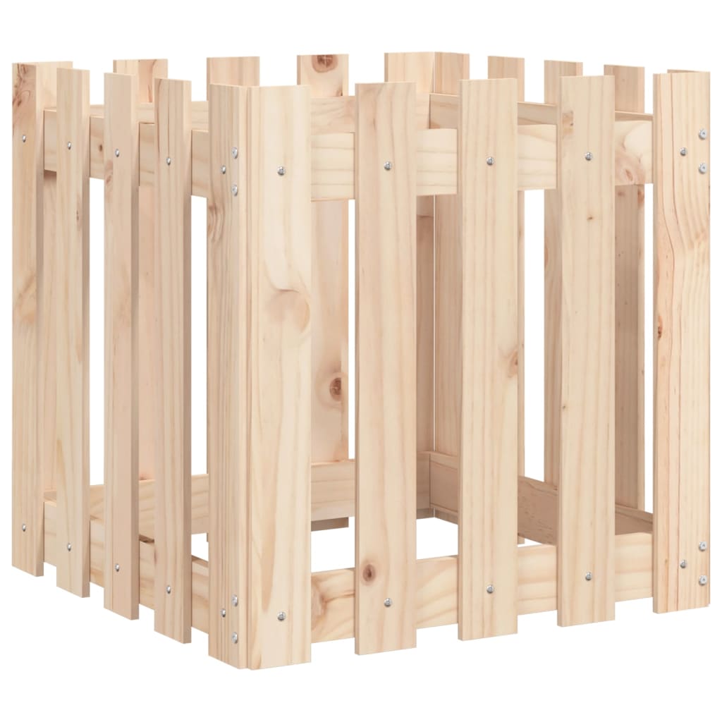 Vidaxl plantenbak met hekontwerp 50x50x50 cm massief groenhout