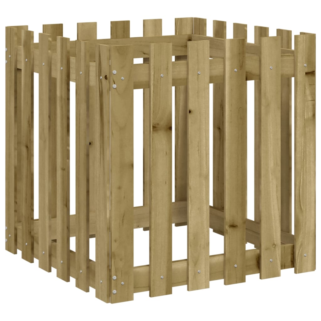 VidaXL Plantenbak met hekontwerp 60x60x60 cm geïmpregneerd groenenhout