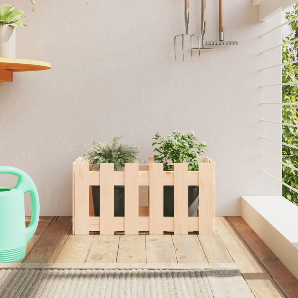 Vidaxl plantenbak met hekontwerp 60x30x30 cm massief groenhout