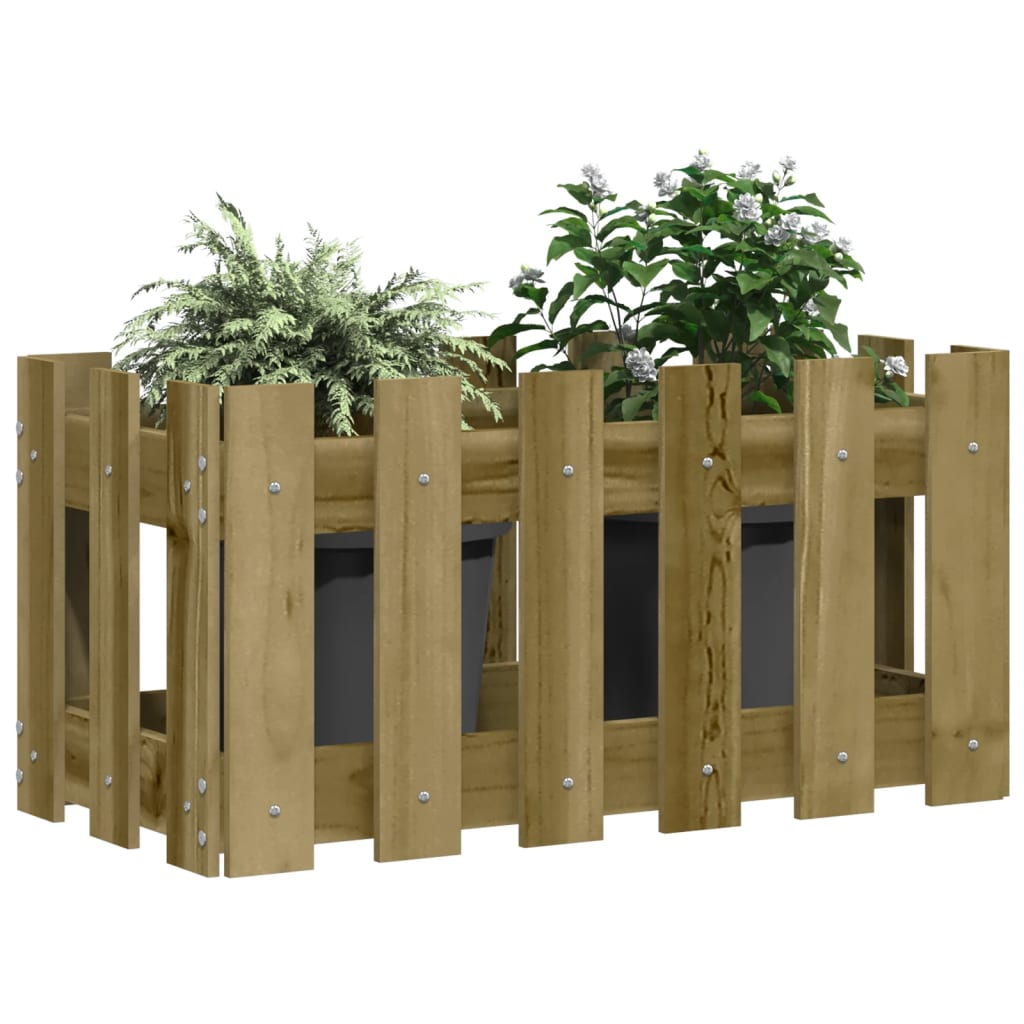 Vidaxl plantenbak met hekontwerp 60x30x30 cm geïmpregneerd groenenhout