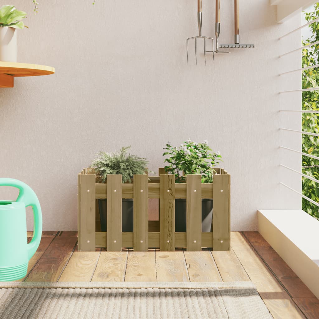 Vidaxl plantenbak met hekontwerp 60x30x30 cm geïmpregneerd groenenhout