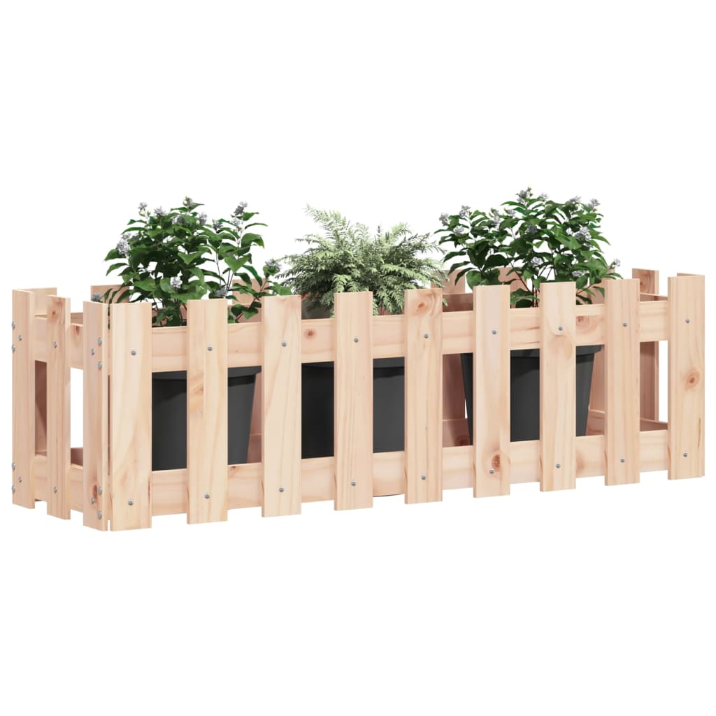 Vidaxl plantenbak verlicht met hekontwerp 100x30x30 cm groenhout