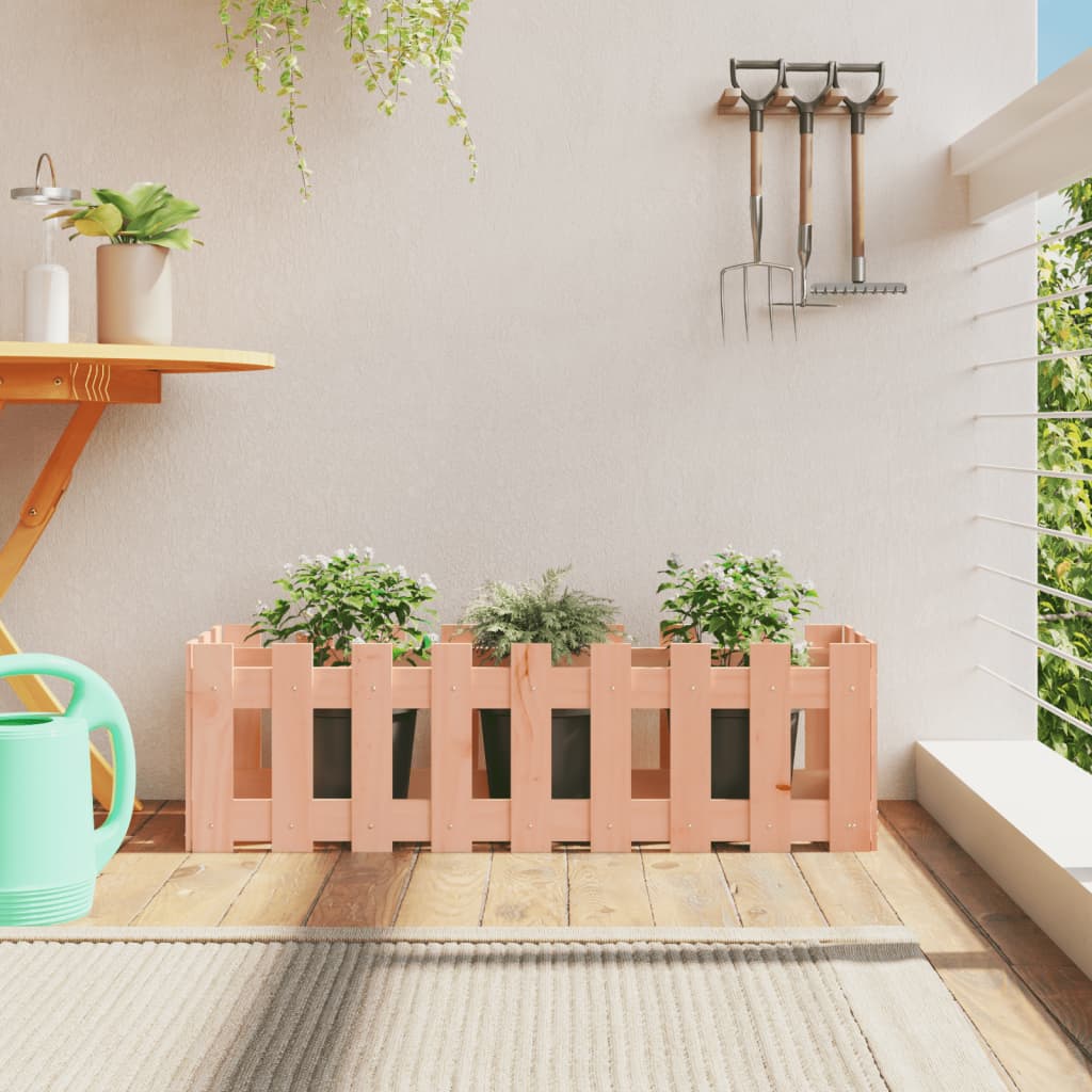 Vidaxl plantenbak verlicht hekontwerp 100x30x30 cm massief douglashout