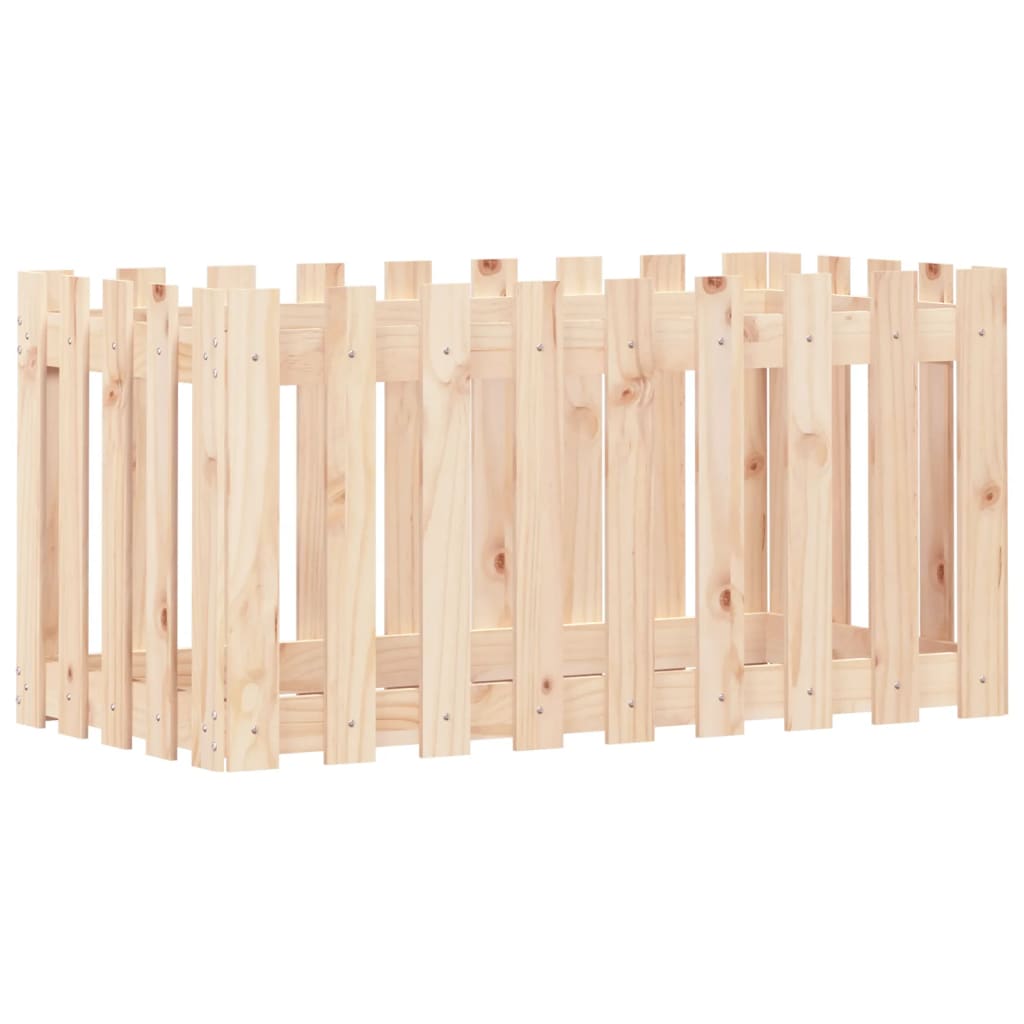 Vidaxl plantenbak verlicht met hekontwerp 100x50x50 cm groenhout