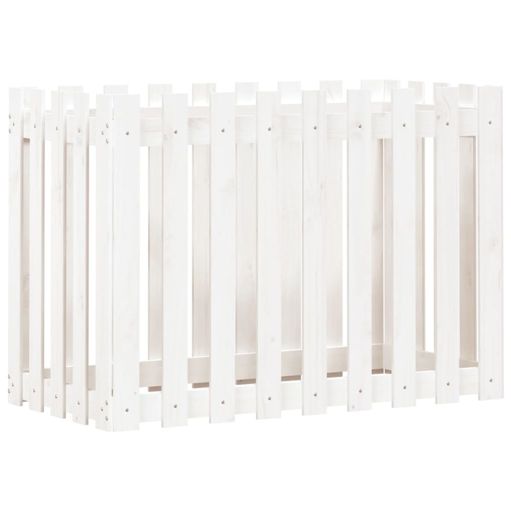 Vidaxl plantenbak riep hekontwerp 100x50x70 cm groenhout wit