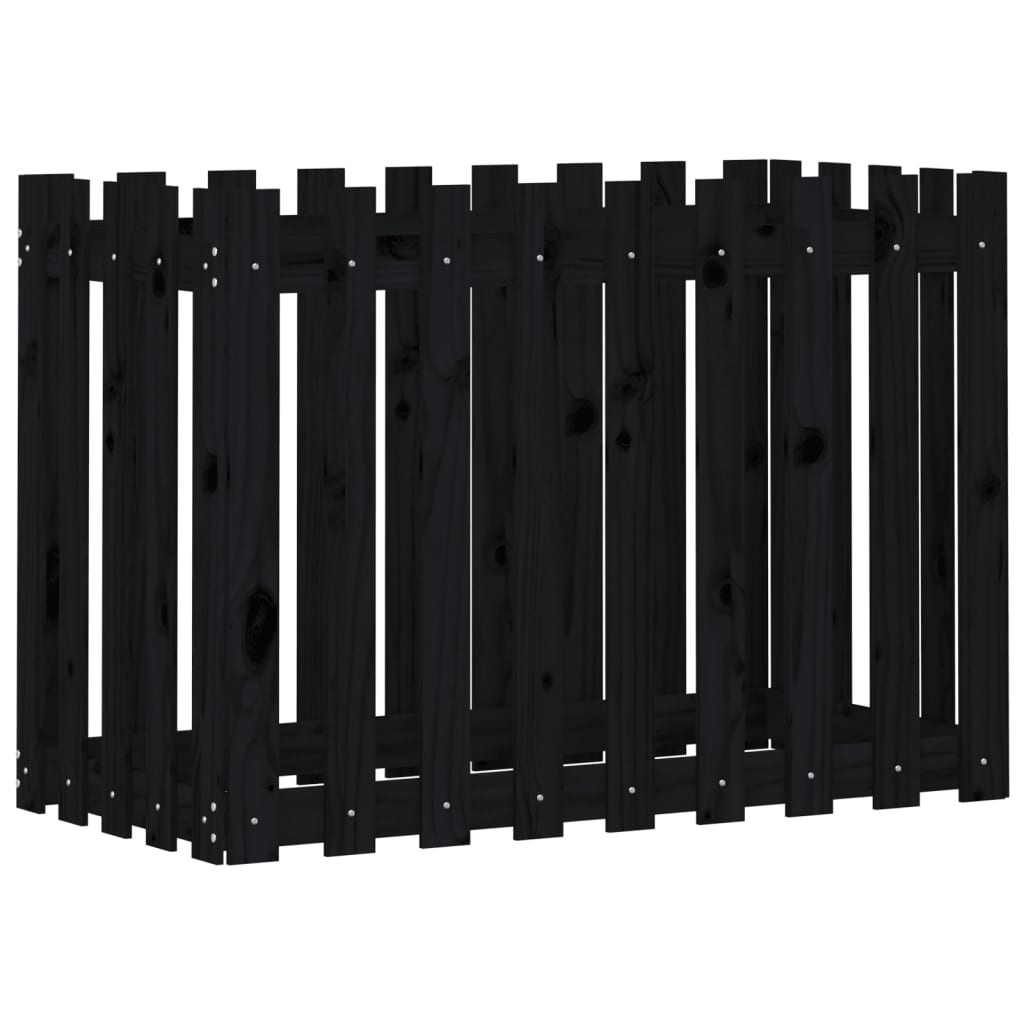 VidaXL Plantenbak klonk hekontwerp 100x50x70 cm groenhout zwart