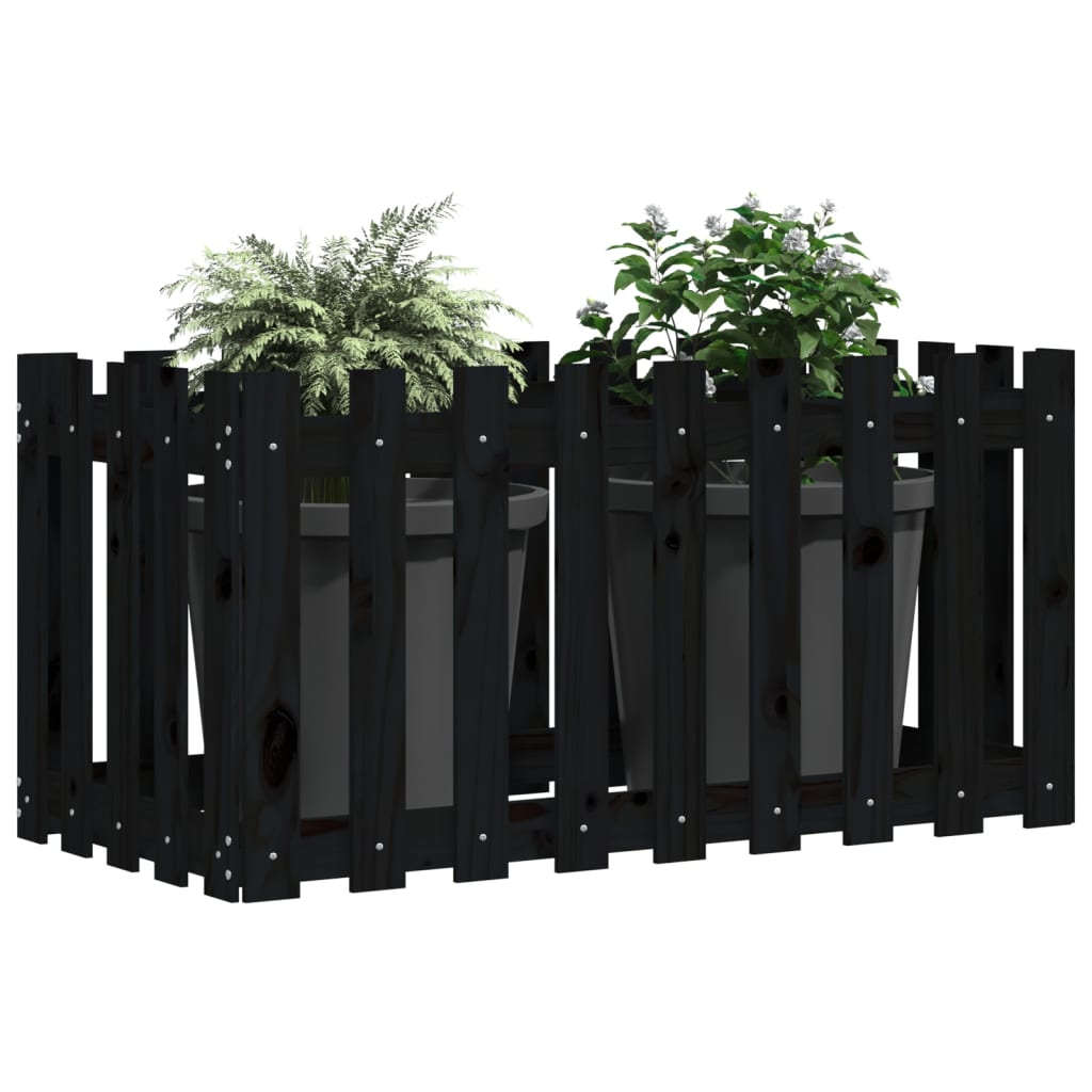 VidaXL Plantenbak klonk hekontwerp 100x50x70 cm groenhout zwart