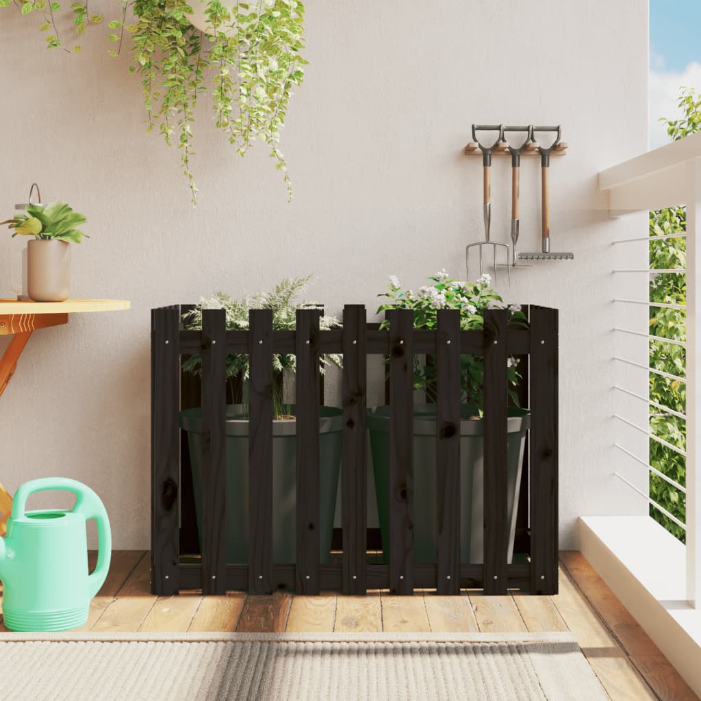 VidaXL Plantenbak klonk hekontwerp 100x50x70 cm groenhout zwart