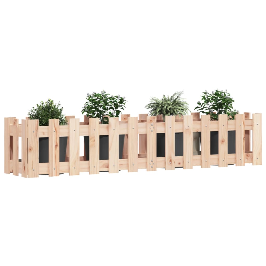 Vidaxl plantenbak verlicht met hekontwerp 150x30x30 cm groenhout