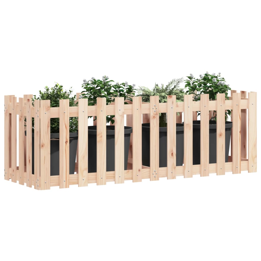 Vidaxl plantenbak verlicht met hekontwerp 150x50x50 cm groenhout